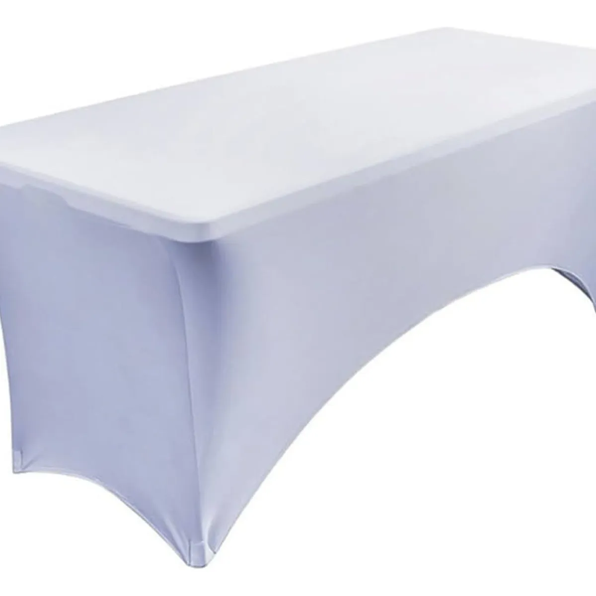 TODODESCUENTO - Mantel Forro En Spandex Para Mesa Plegable 1.80 Mts- Blanco