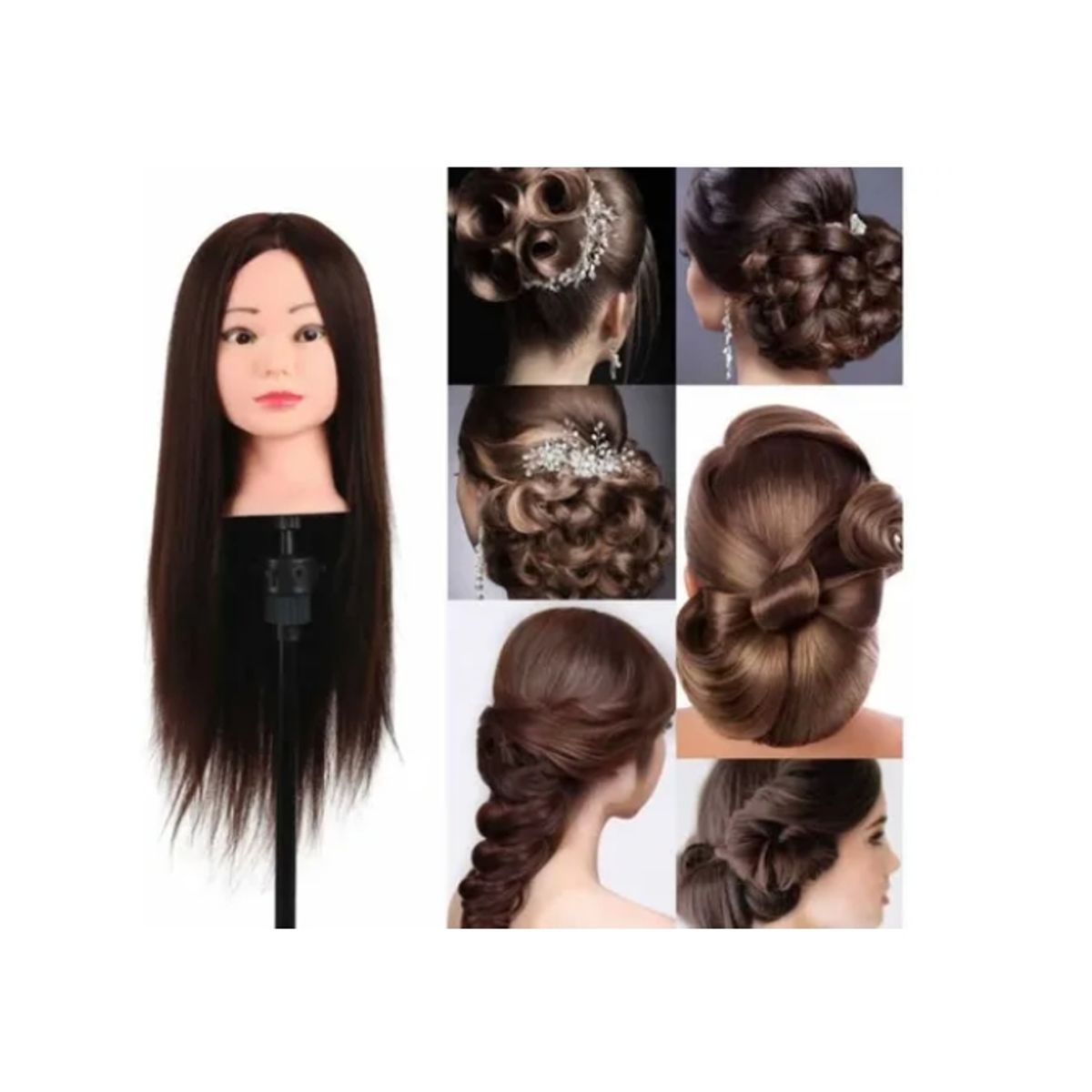 GENERICO - Cabeza De Peluquería Técnica Castaño 80 Naturales