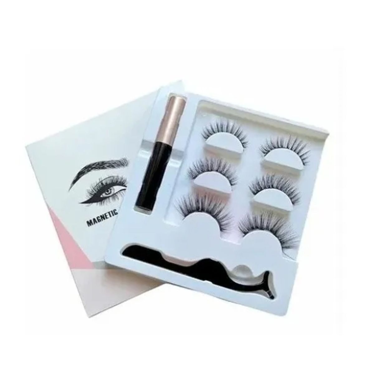 GENERICO - Pestañas Magnéticas Set 3 Unidades Más Pinza Y Delineador