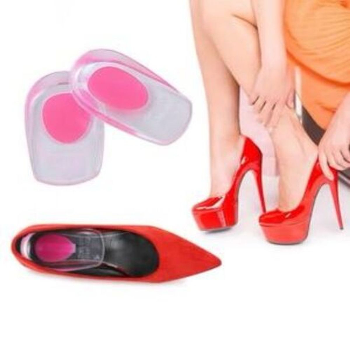 GENERICO - Plantillas de Silicona Taloneras para Espolón Calcáneo Mujer