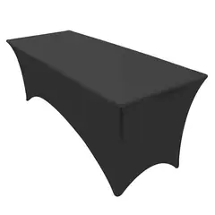 TODODESCUENTO - Mantel Forro En Spandex Para Mesa Plegable 1.80 Mts- Negro