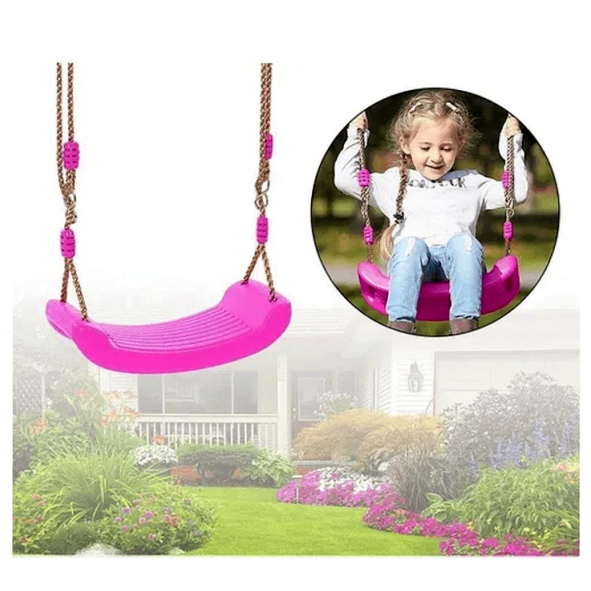 GENERICO - Columpio infantil con cuerda ajustable