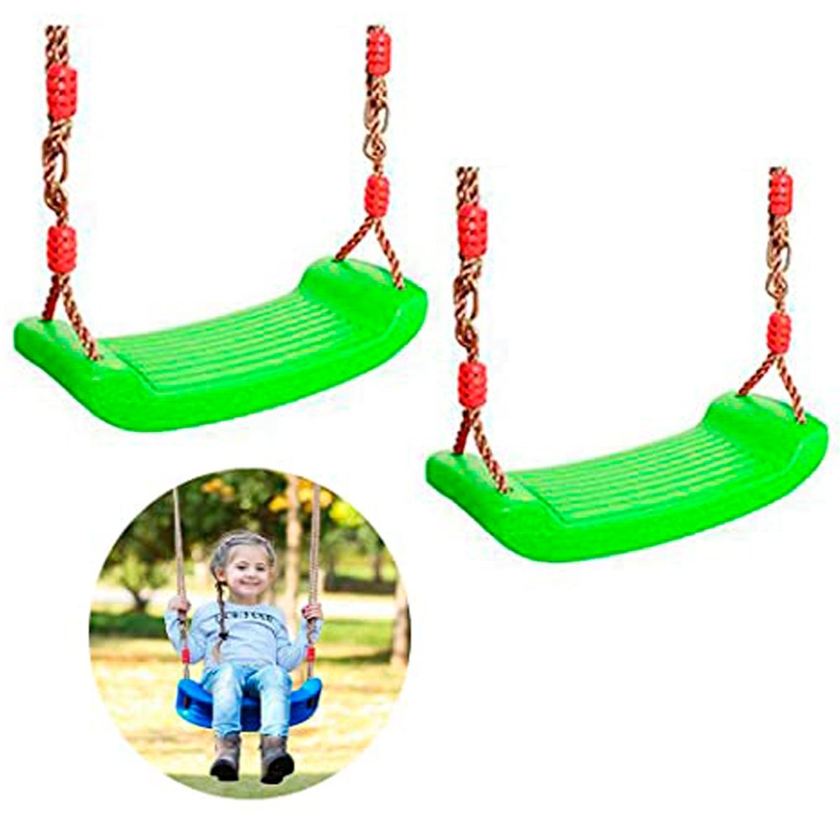 GENERICO - Columpio infantil con cuerda ajustable