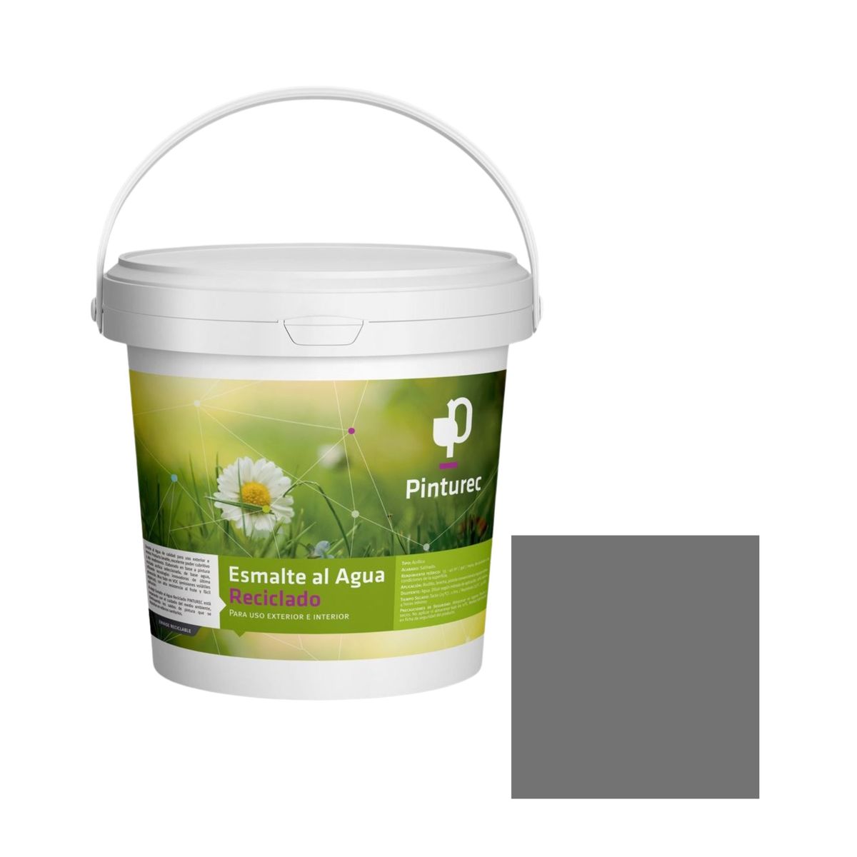 PINTUREC - Esmalte al Agua Pinturec Satinado Gris Tatio 1G