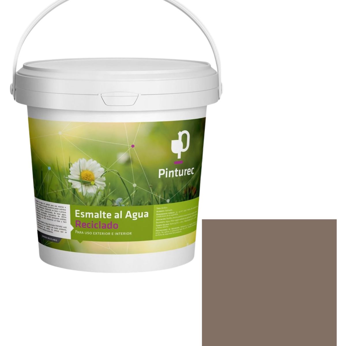 PINTUREC - Esmalte al Agua Pinturec Satinado Cafe Lauca 1G