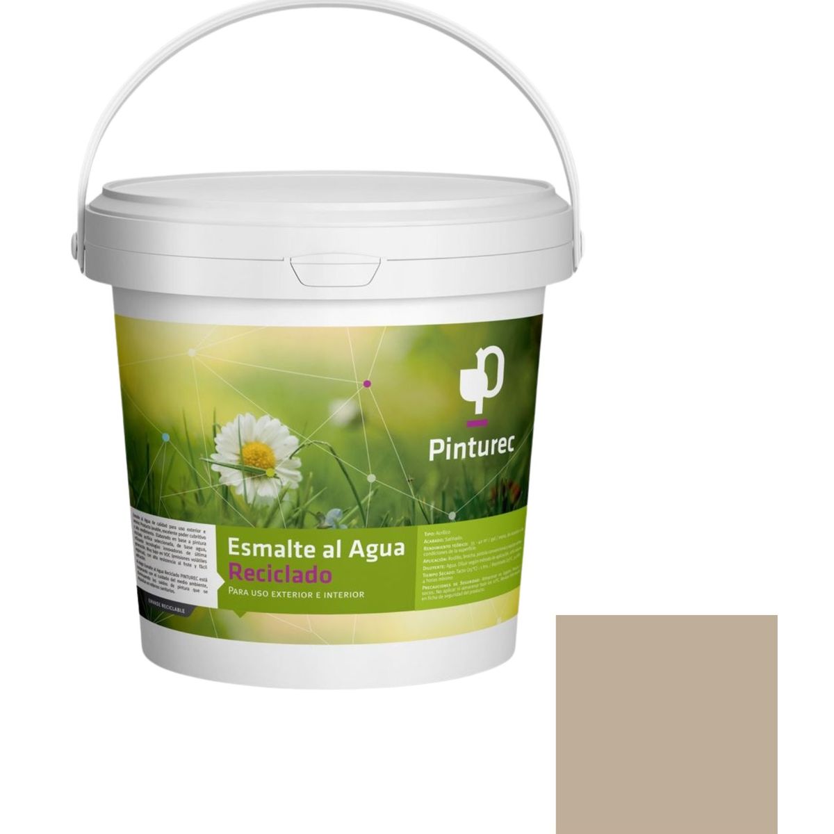 PINTUREC - Esmalte al Agua Pinturec Satinado Cafe Elqui 1G