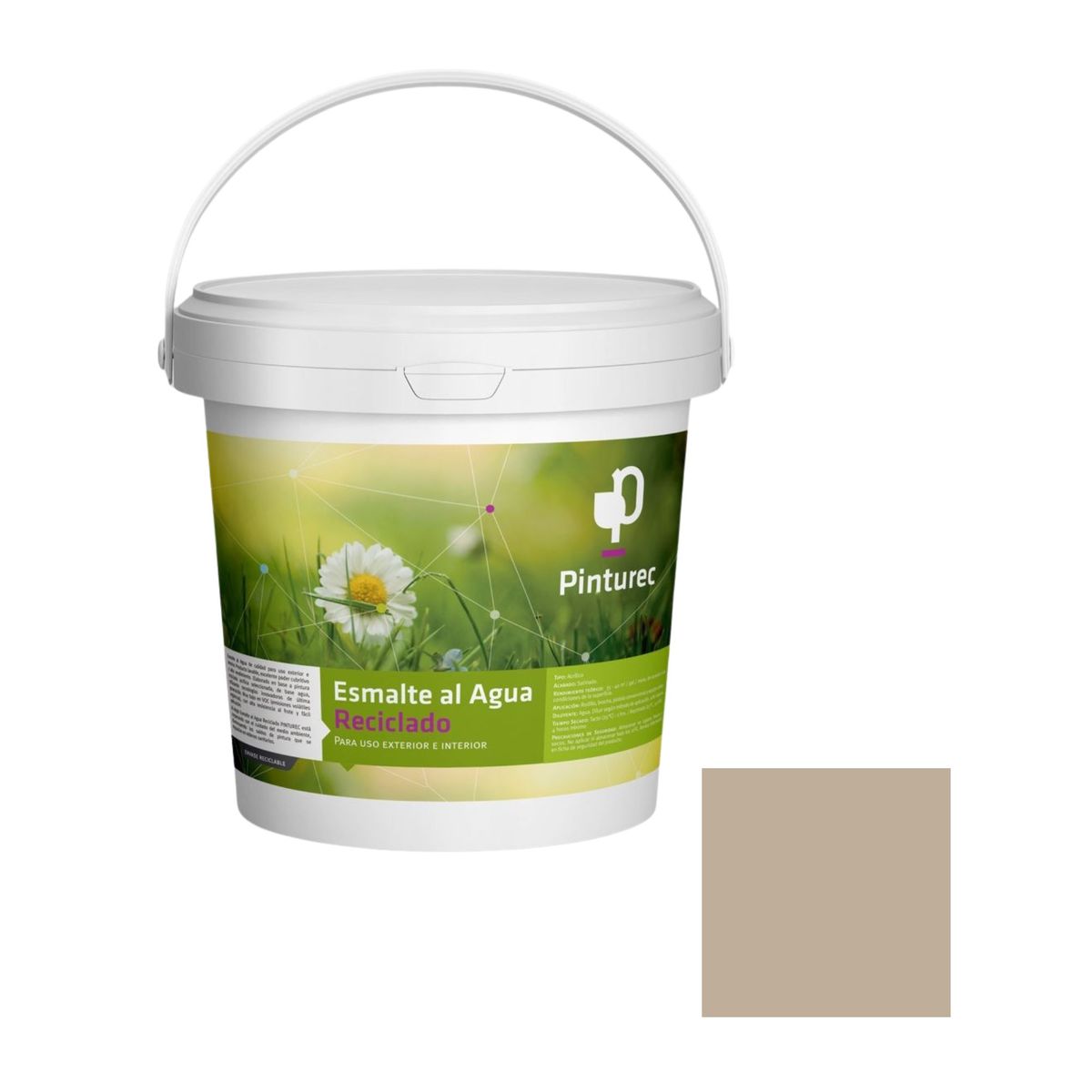 PINTUREC - Esmalte al Agua Pinturec Satinado Cafe Elqui 1G