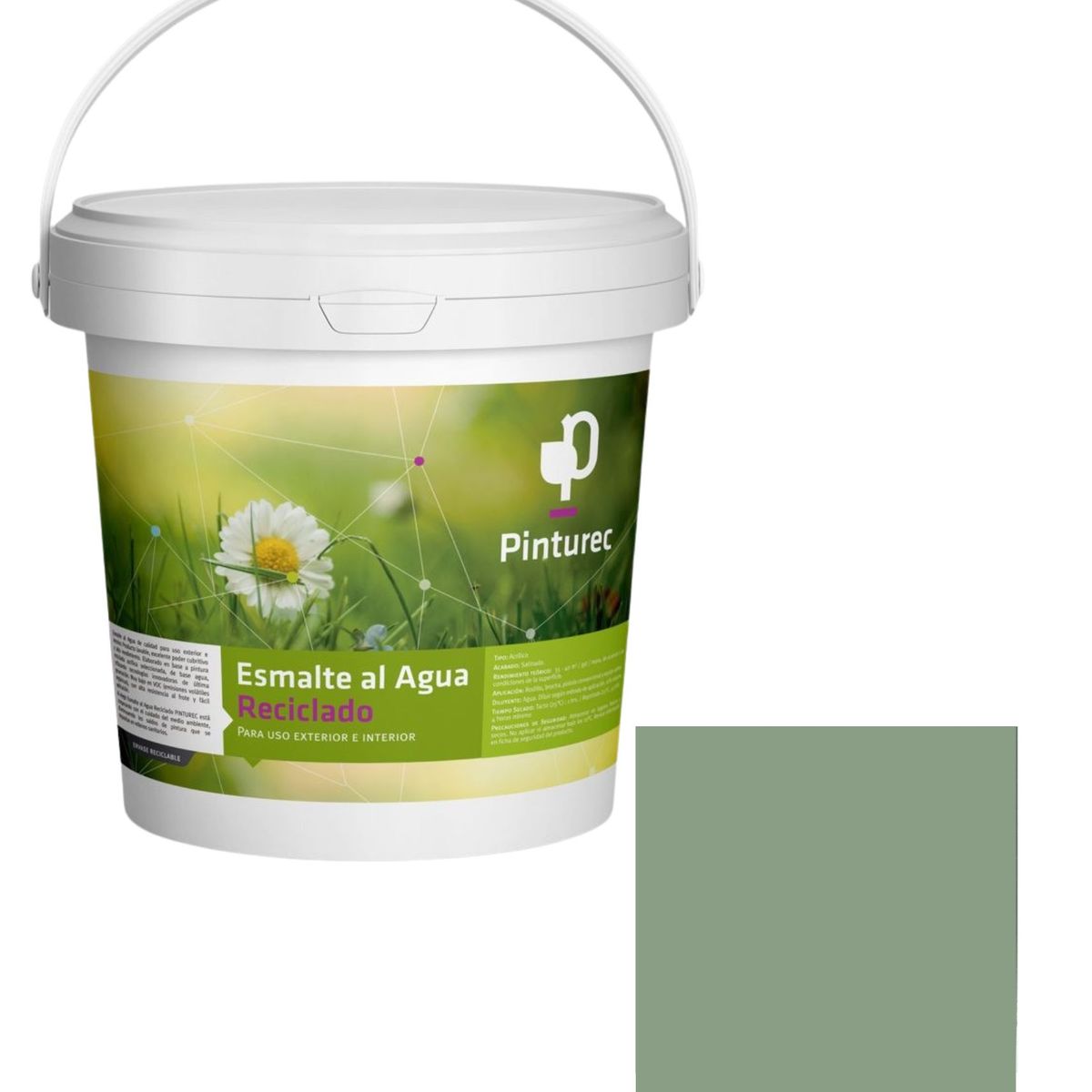 PINTUREC - Esmalte al Agua Pinturec Satinado Verde Tolhuaca 1G