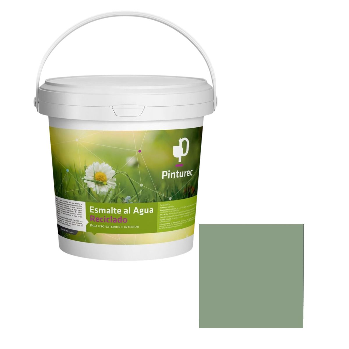 PINTUREC - Esmalte al Agua Pinturec Satinado Verde Tolhuaca 1G