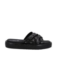 Sandalia Mujer Plana Negra 35211