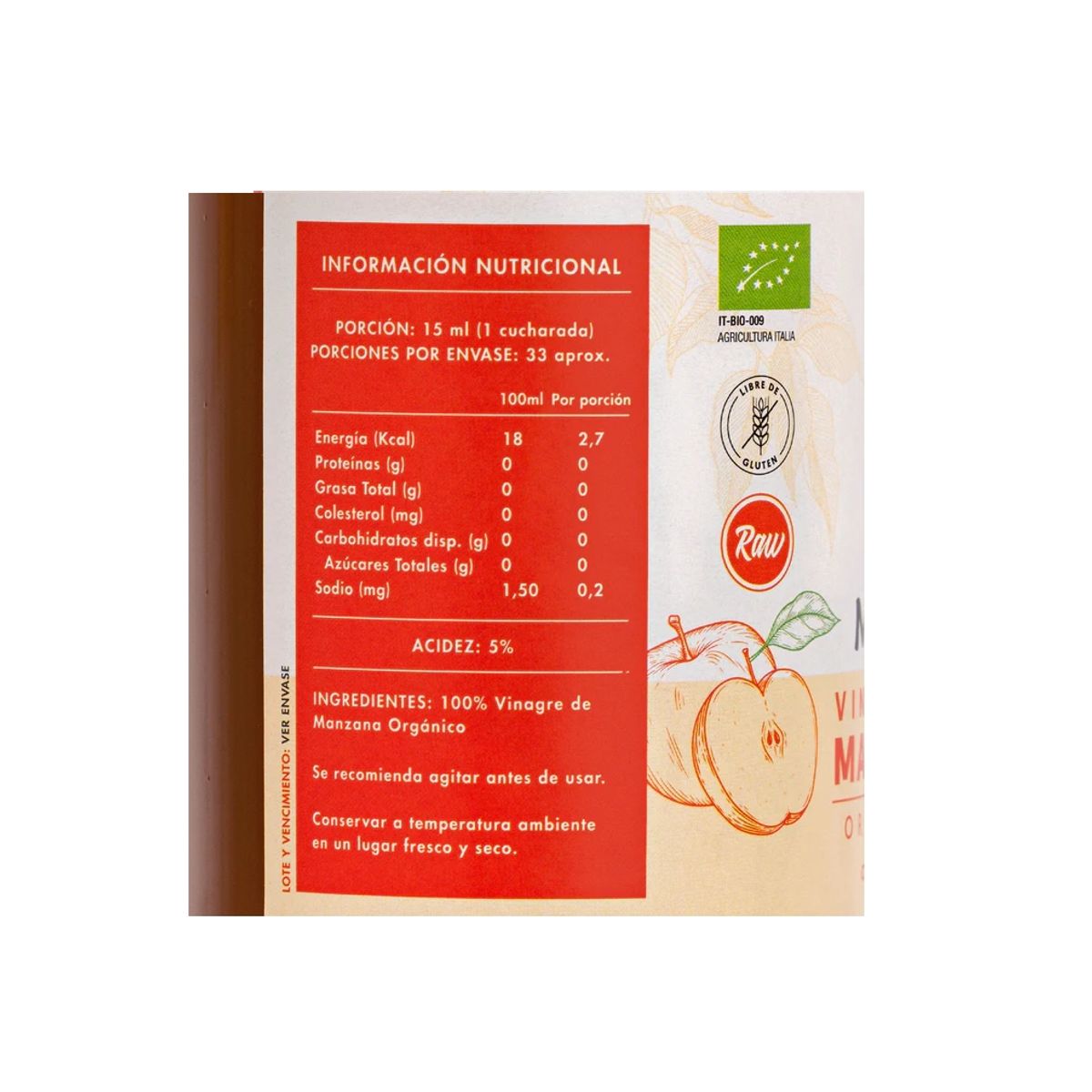 MANARE - Vinagre de Manzana Organico 500 mL