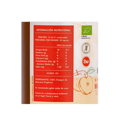 Imagen 2 del producto Vinagre de Manzana Organico 500 mL