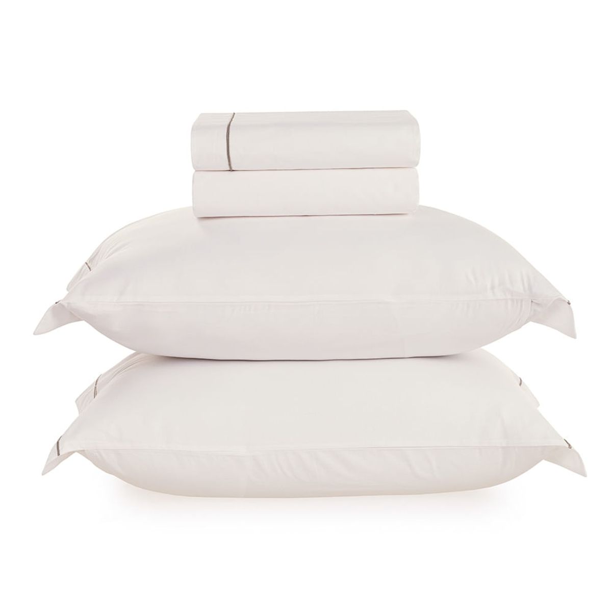 KARSTEN - Juego de sábanas Karsten Royale Super King 180 hilos Blanco/Beige