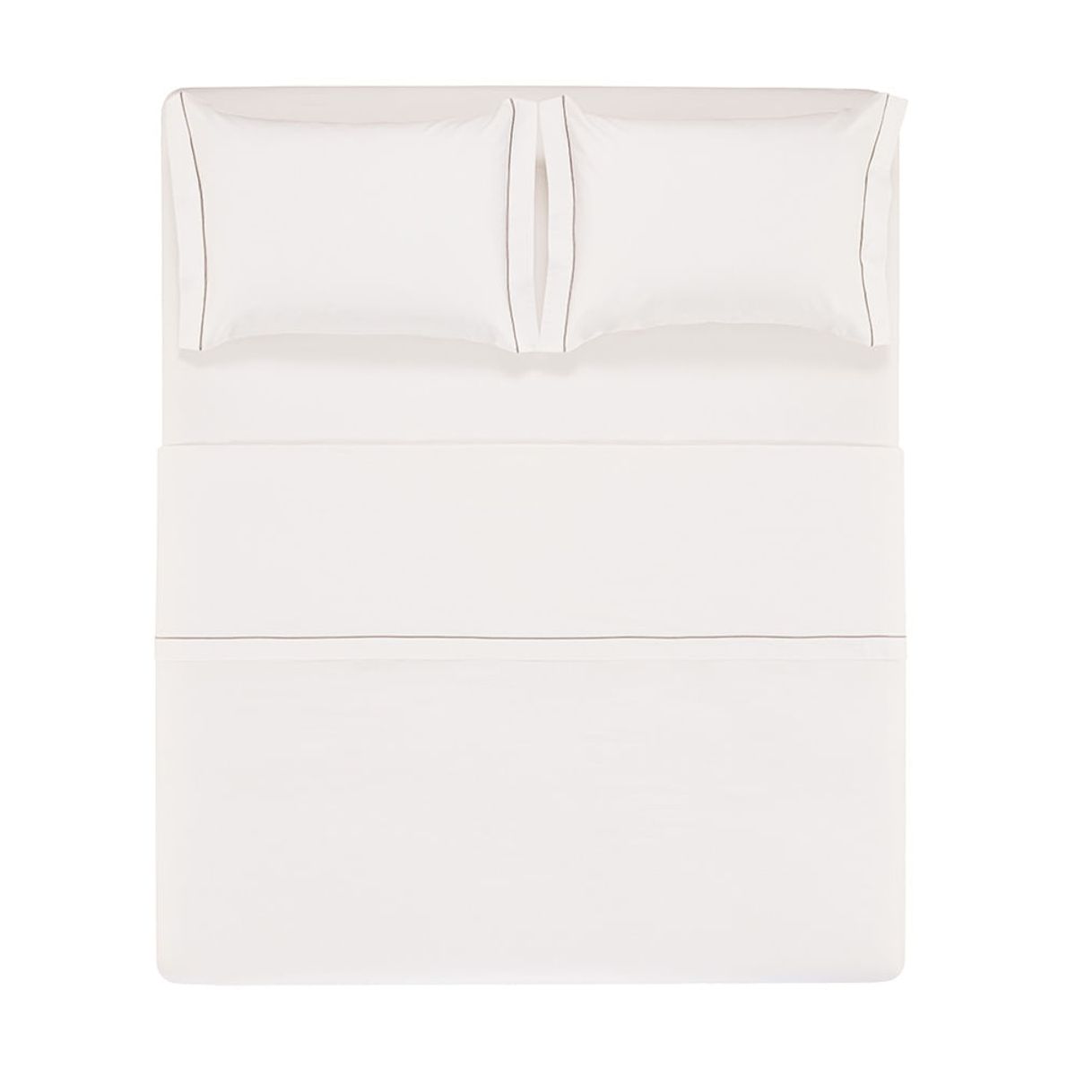 KARSTEN - Juego de sábanas Karsten Royale Super King 180 hilos Blanco/Beige