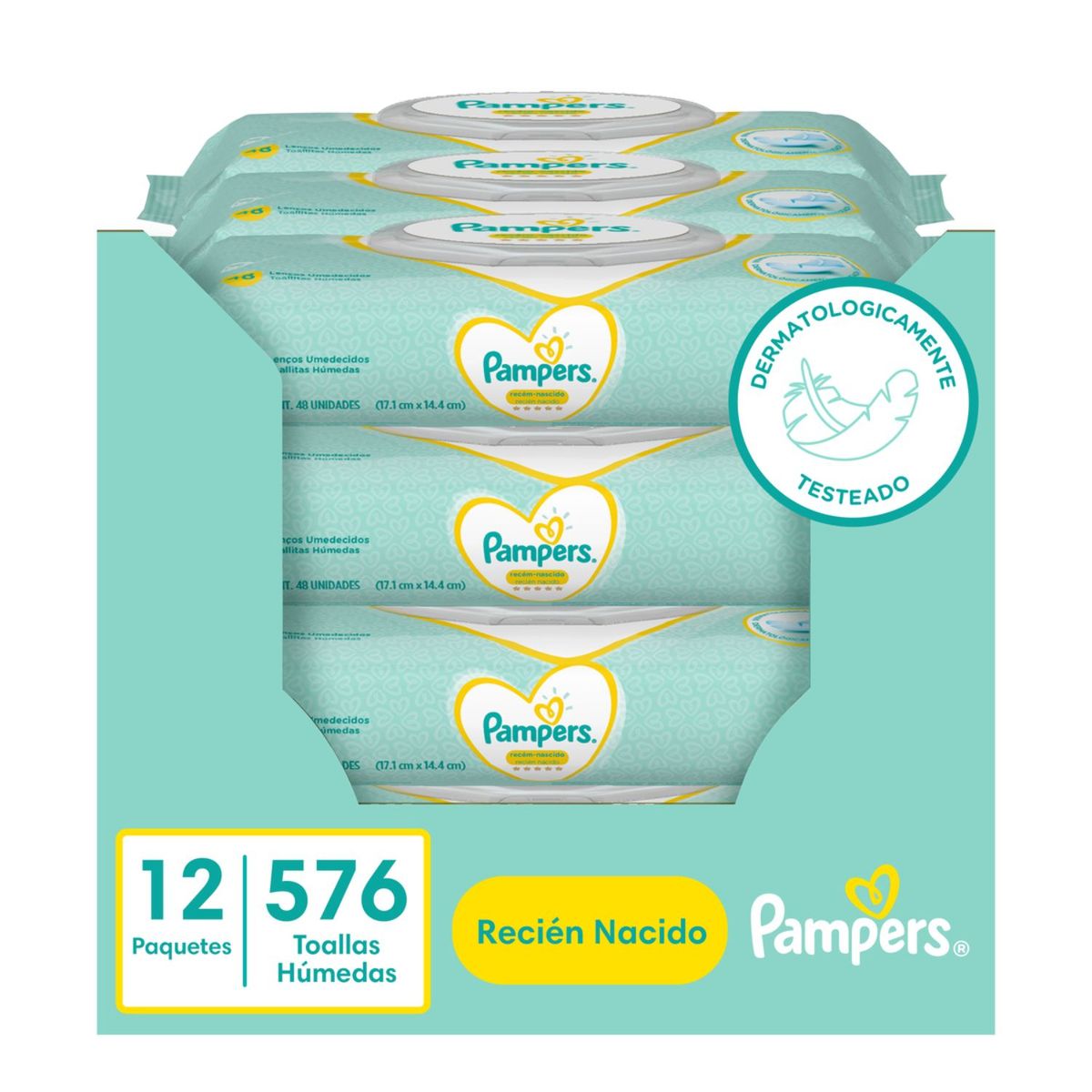 PAMPERS - 12 Paquetes Toallitas Húmedas Wipes Pampers Recién Nacido