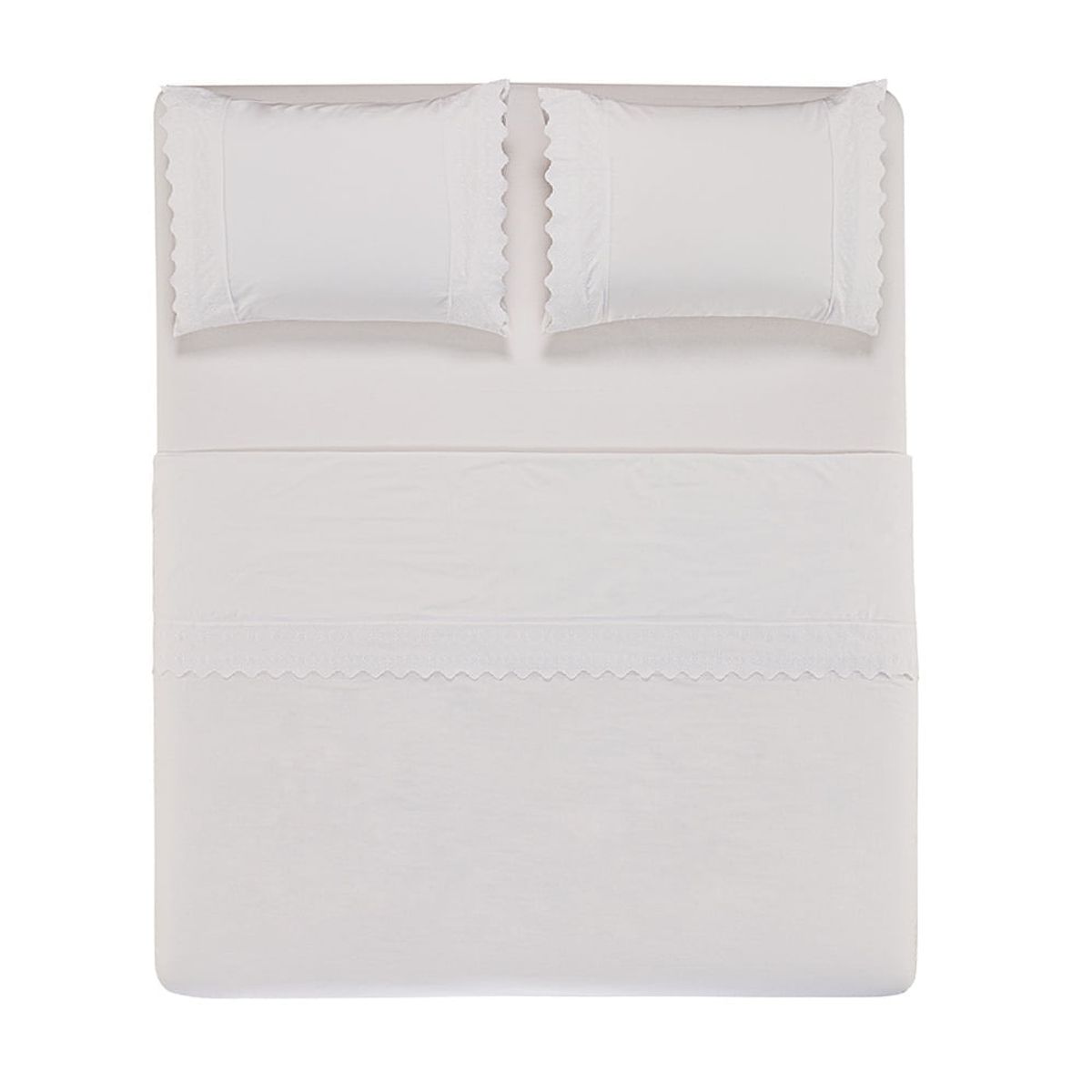 KARSTEN - Juego de sábanas Karsten Constanza 1.5 plazas 180 hilos Blanco