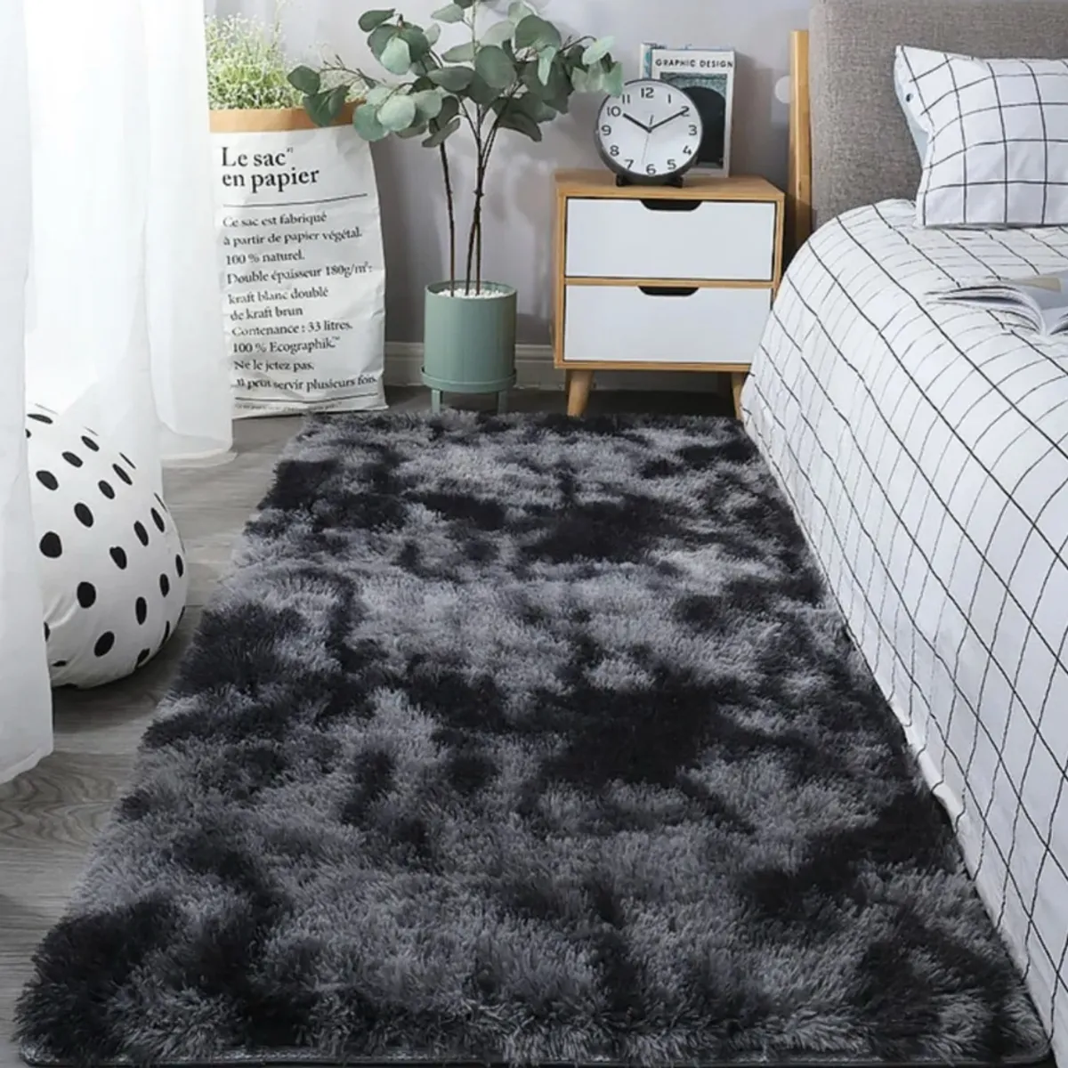 HOMER DESIGN - Bajada De Cama Peluda Alfombra 60x160 Cm Homer Design