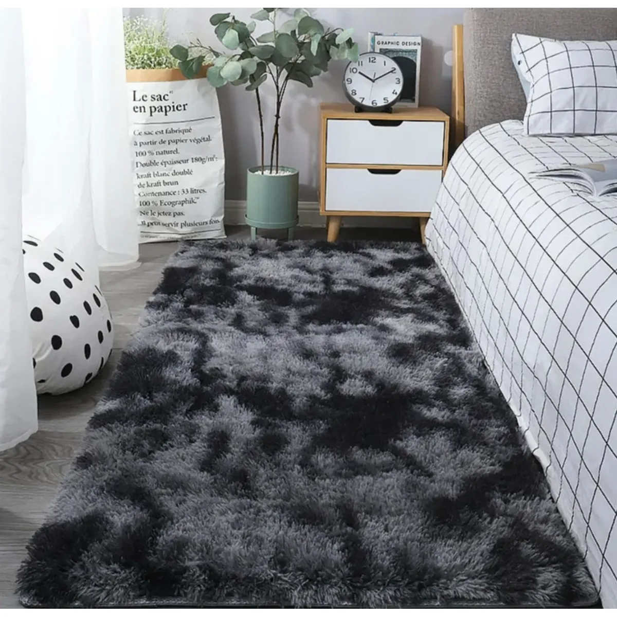 HOMER DESIGN - Bajada De Cama Peluda Alfombra 60x160 Cm Homer Design