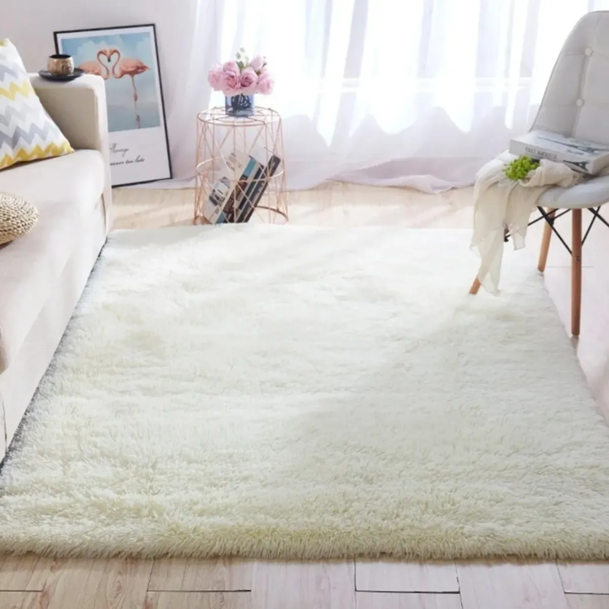 HOMER DESIGN - Alfombra 180x200cm Peluda Super Suave para living bajada de cama