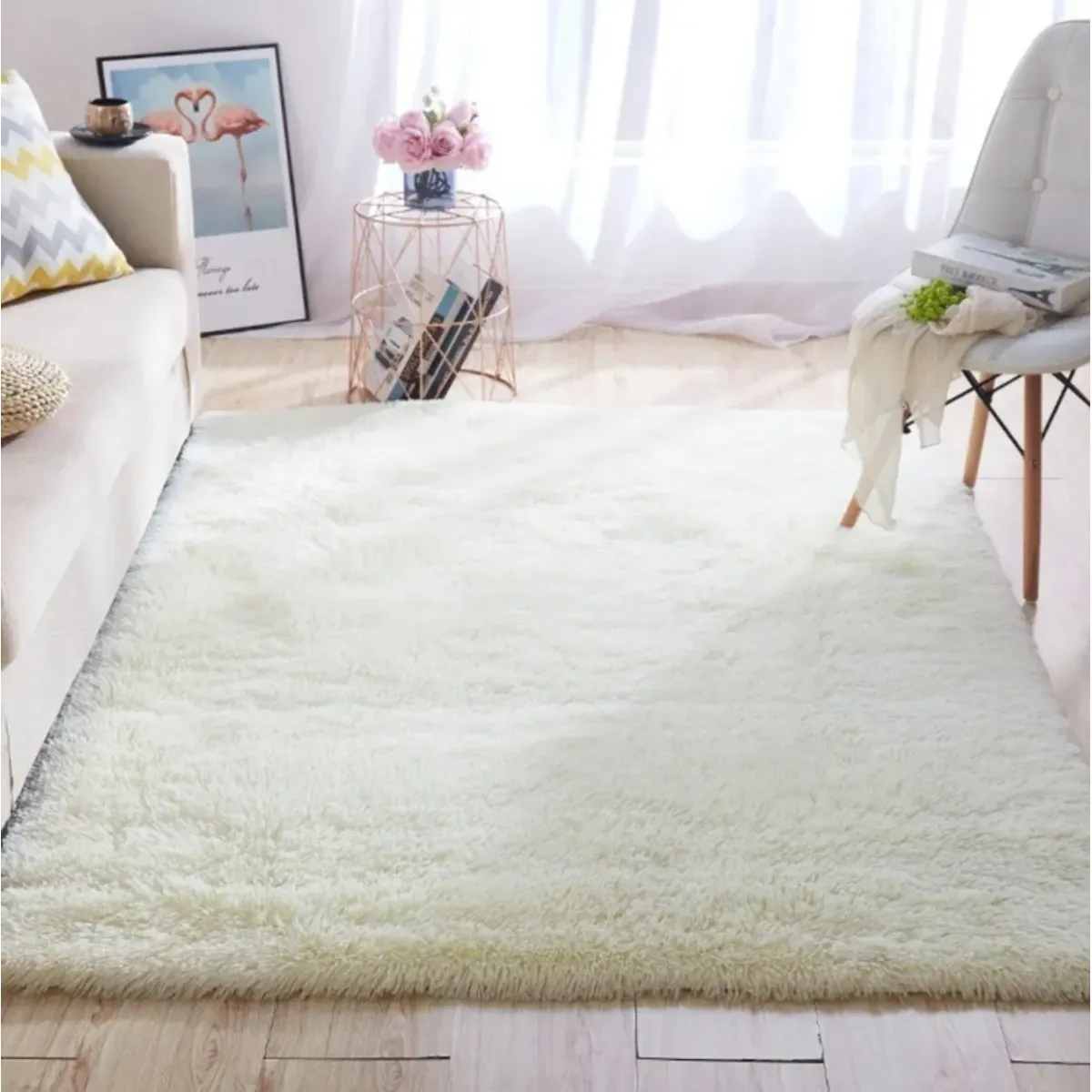 HOMER DESIGN - Alfombra 180x200cm Peluda Super Suave para living bajada de cama