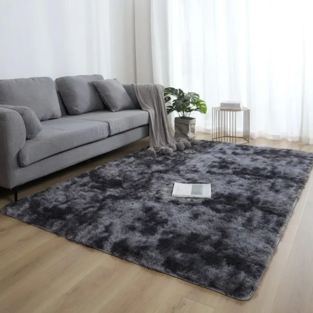 HOMER DESIGN - Alfombra 180x200cm Peluda Super Suave para living bajada de cama