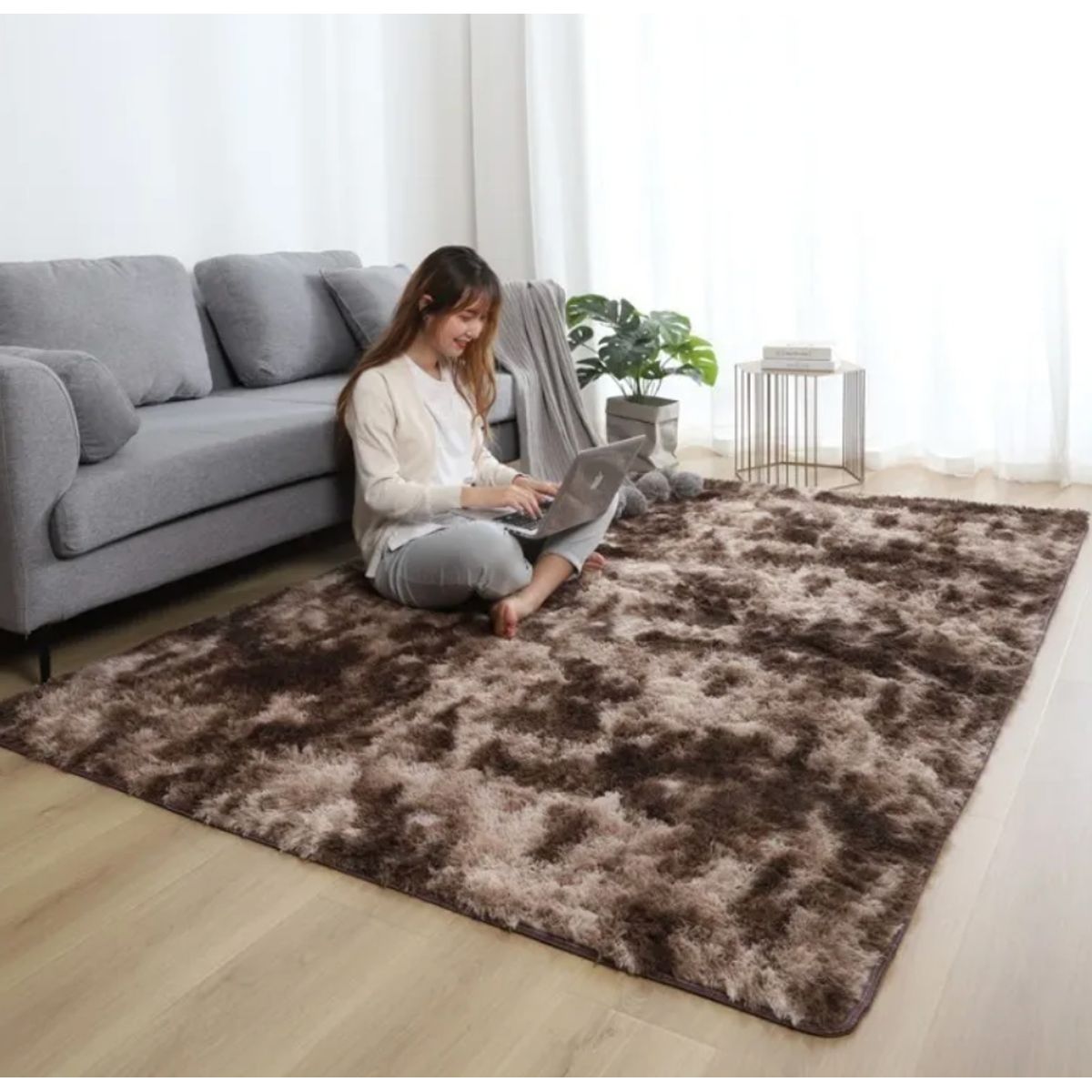 HOMER DESIGN - Alfombra 200x240cm Peluda Super Suave para living bajada de cama