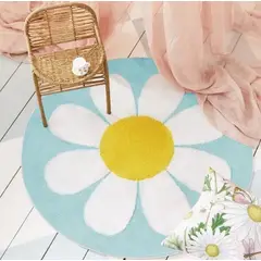HOMER DESIGN - Alfombra Redonda Flor shaggy 80cm