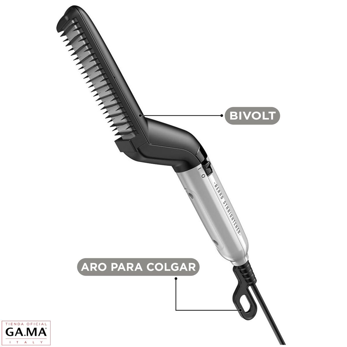GAMA - Plancha Alisadora Cepillo De Barba Gama Barber Style Iones