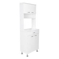 Mueble Microondas 4 Puertas 1 Cajon Blanco 113.5x63.1x36.1 cm