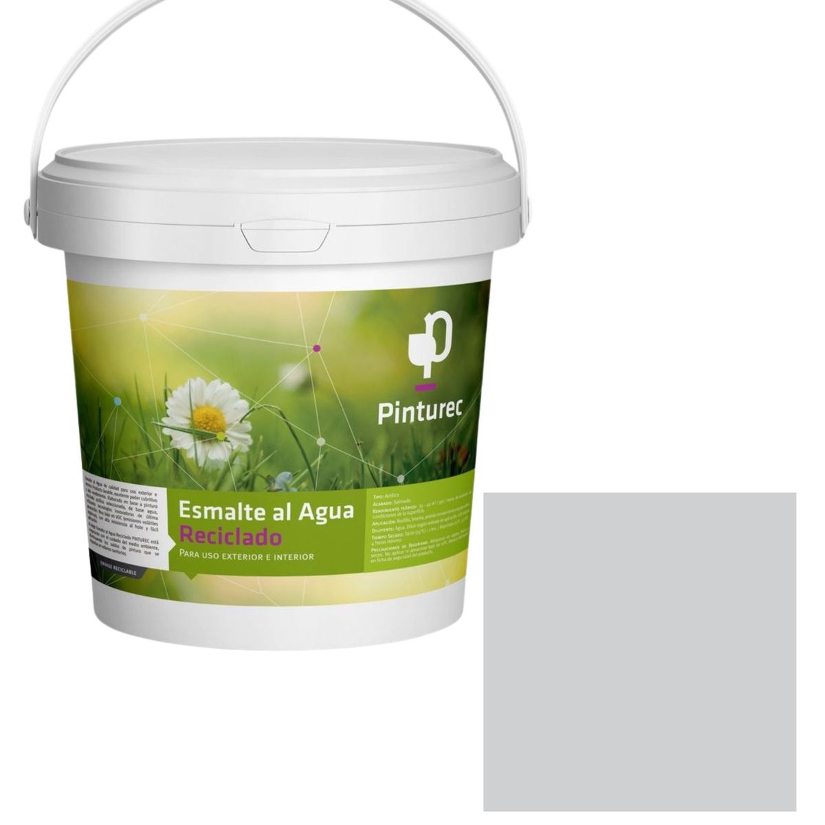 PINTUREC - Esmalte al Agua Pinturec Satinado Gris Piedra 1G