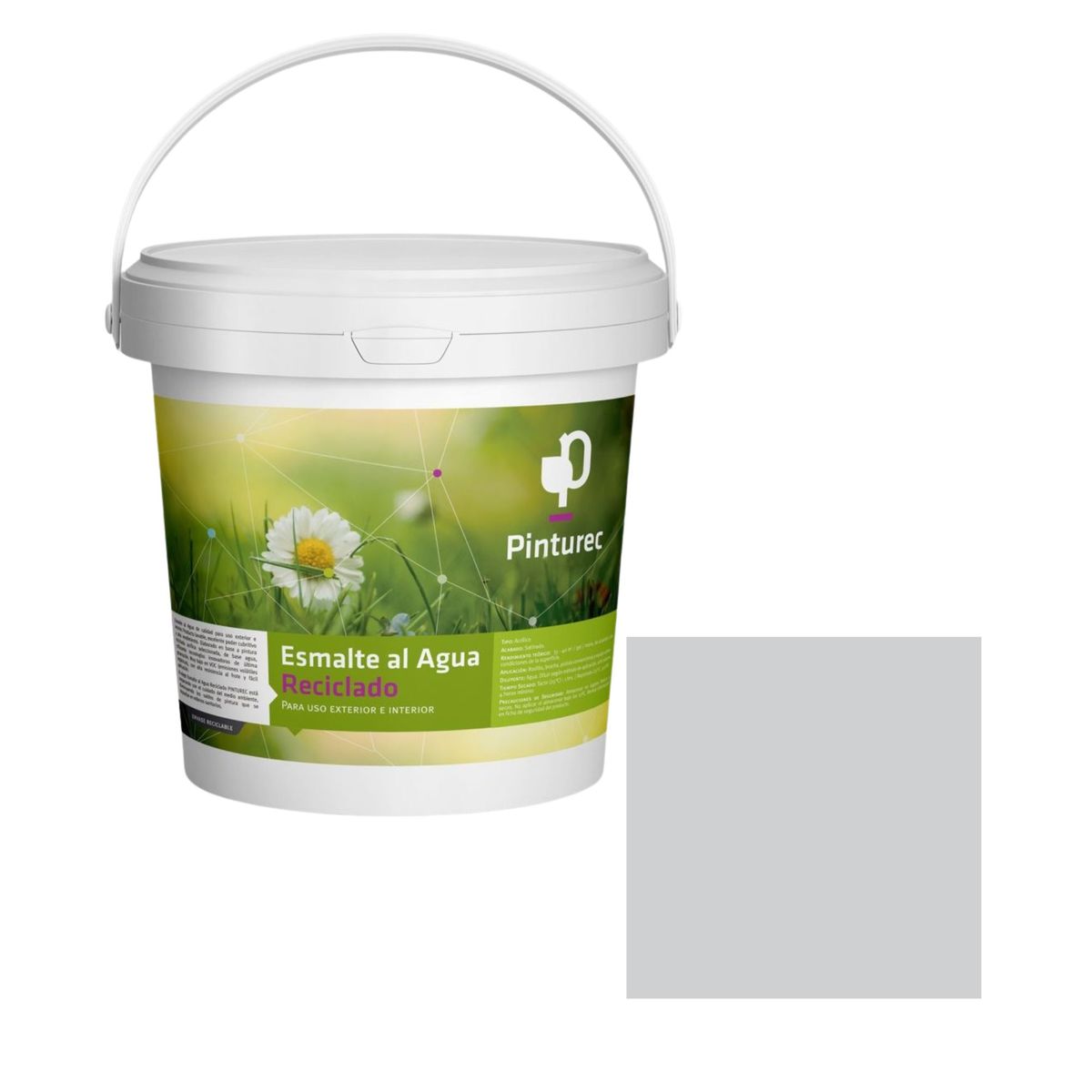 PINTUREC - Esmalte al Agua Pinturec Satinado Gris Piedra 1G