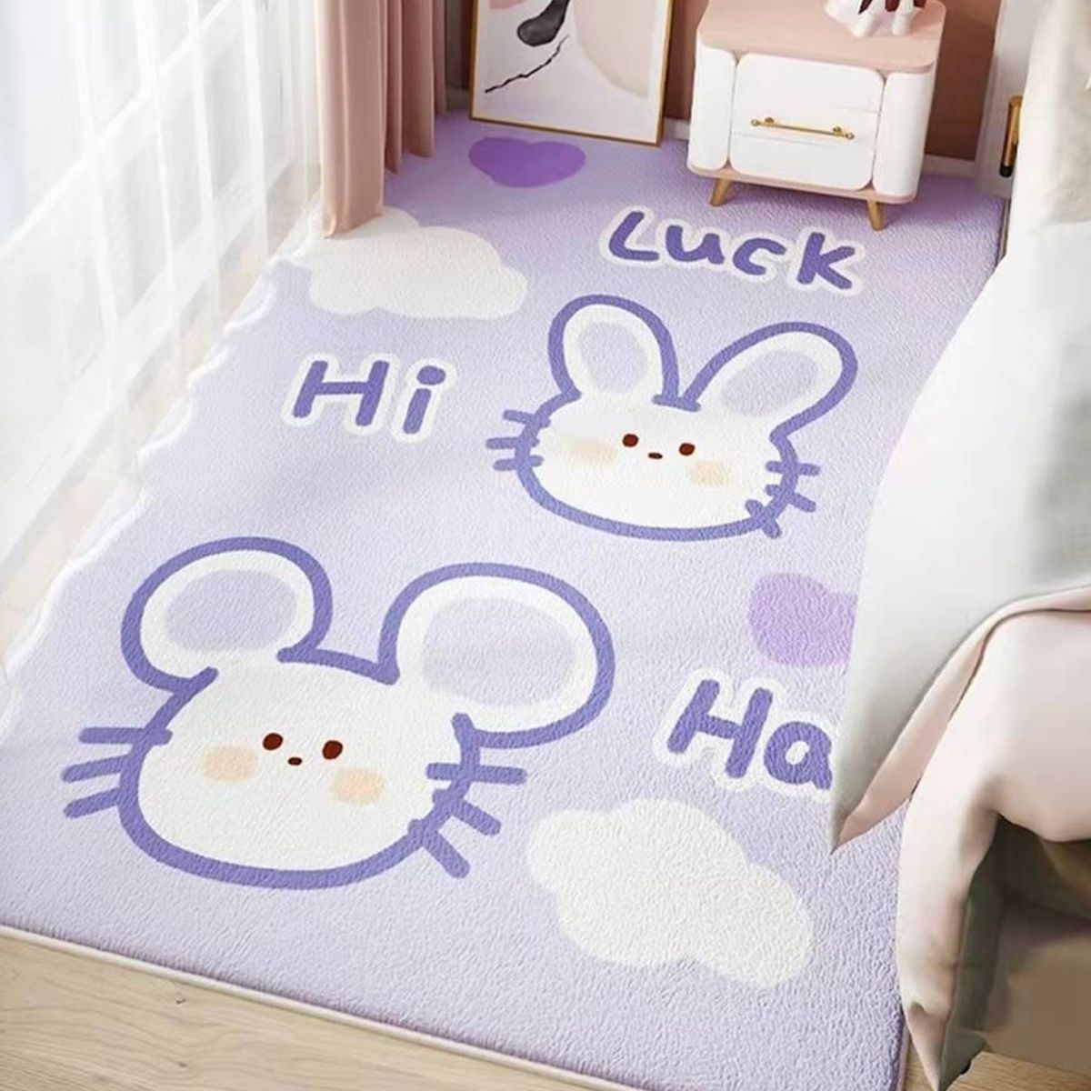 HOMER DESIGN - Bajada De Cama 100x140cm shaggy Peluda Alfombra homer design