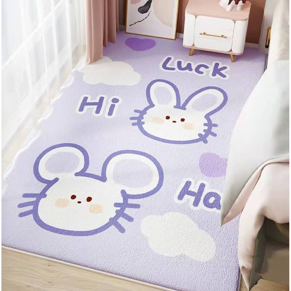 HOMER DESIGN - Bajada De Cama 100x140cm shaggy Peluda Alfombra homer design