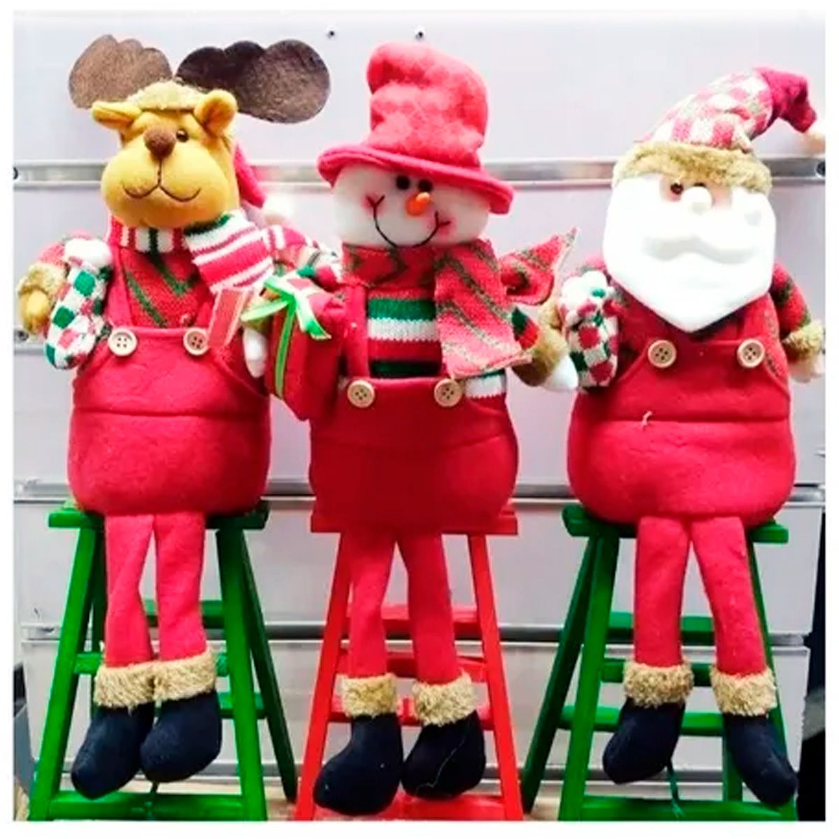 GENERICO - pack Muñecos navidad  viejo pascuero reno y mono de nieve