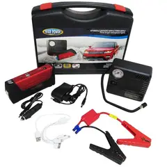 GENERICO - Partidor De Auto Powerbank Compresor Kit De Emergencia Sos