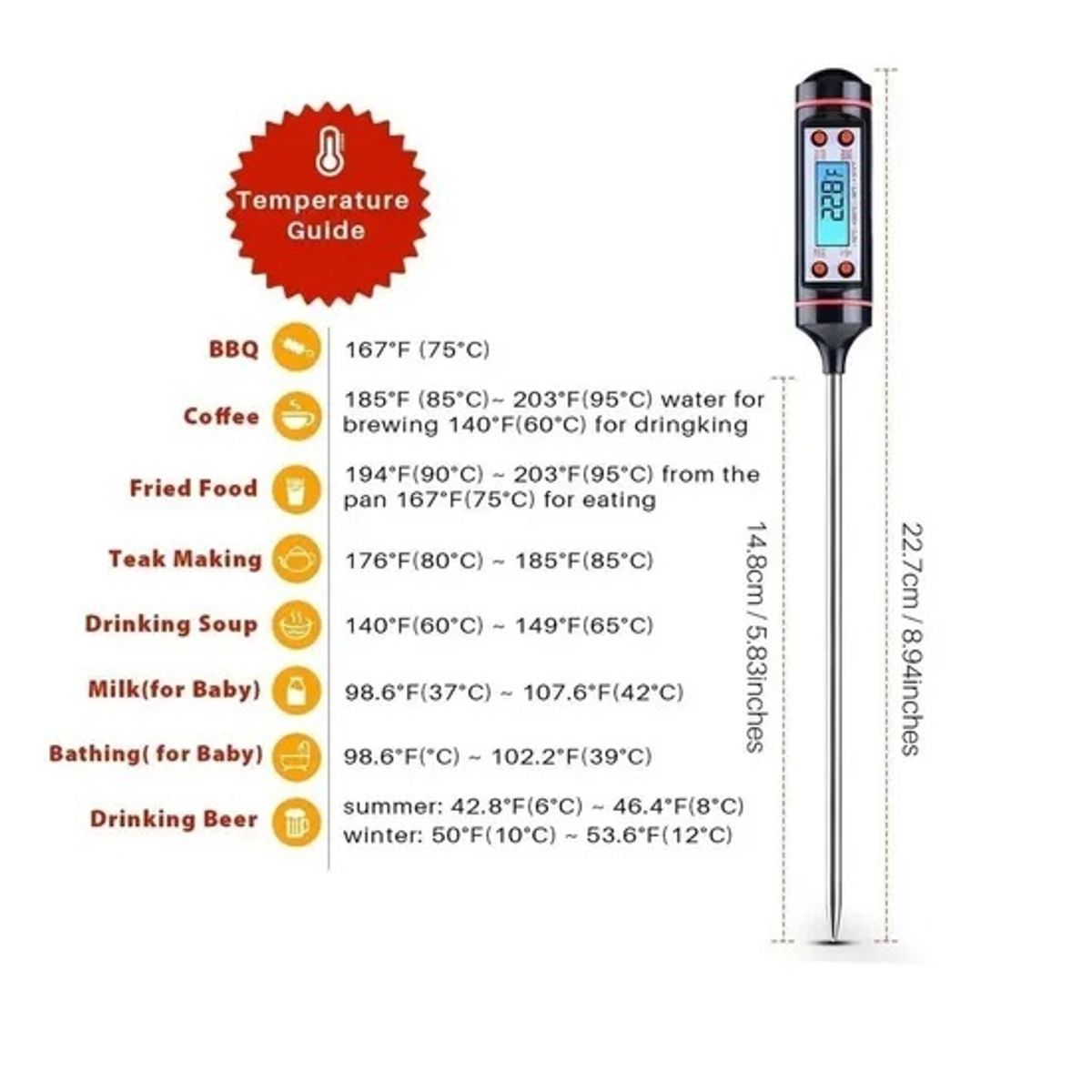 Pasteleria - Termometro De Cocina Termómetro Horno Termometro Digital.