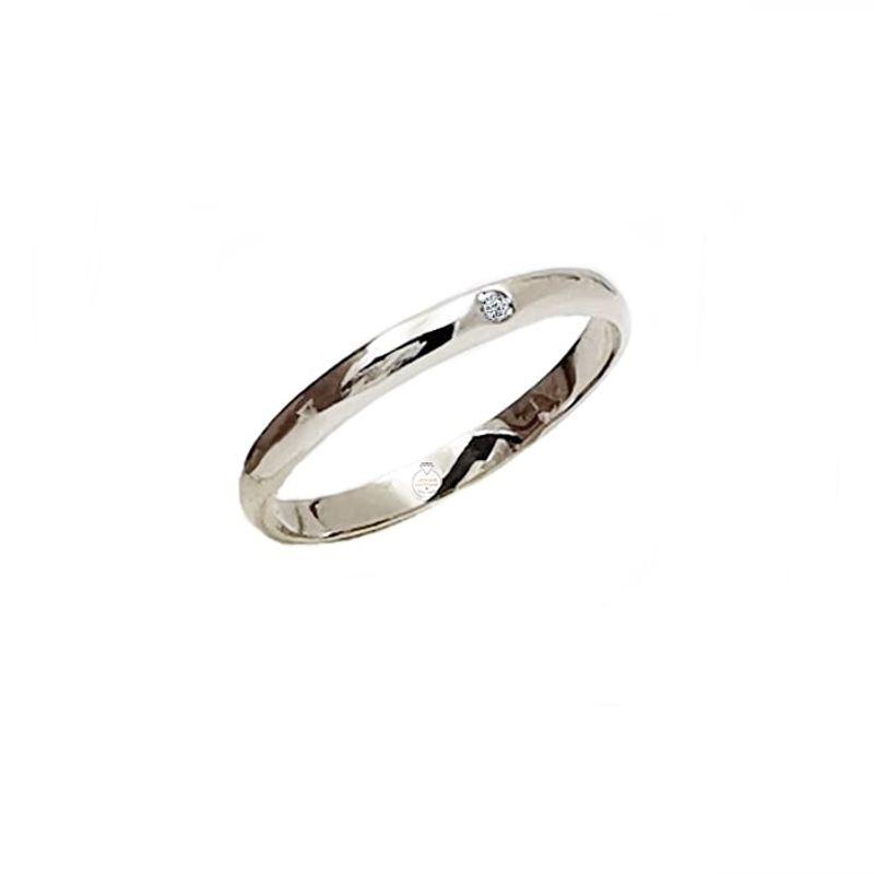 JOYAS MYTOKE - Anillo Mujer Oro Blanco 18k Talla 8 Fino Brillante 1pto