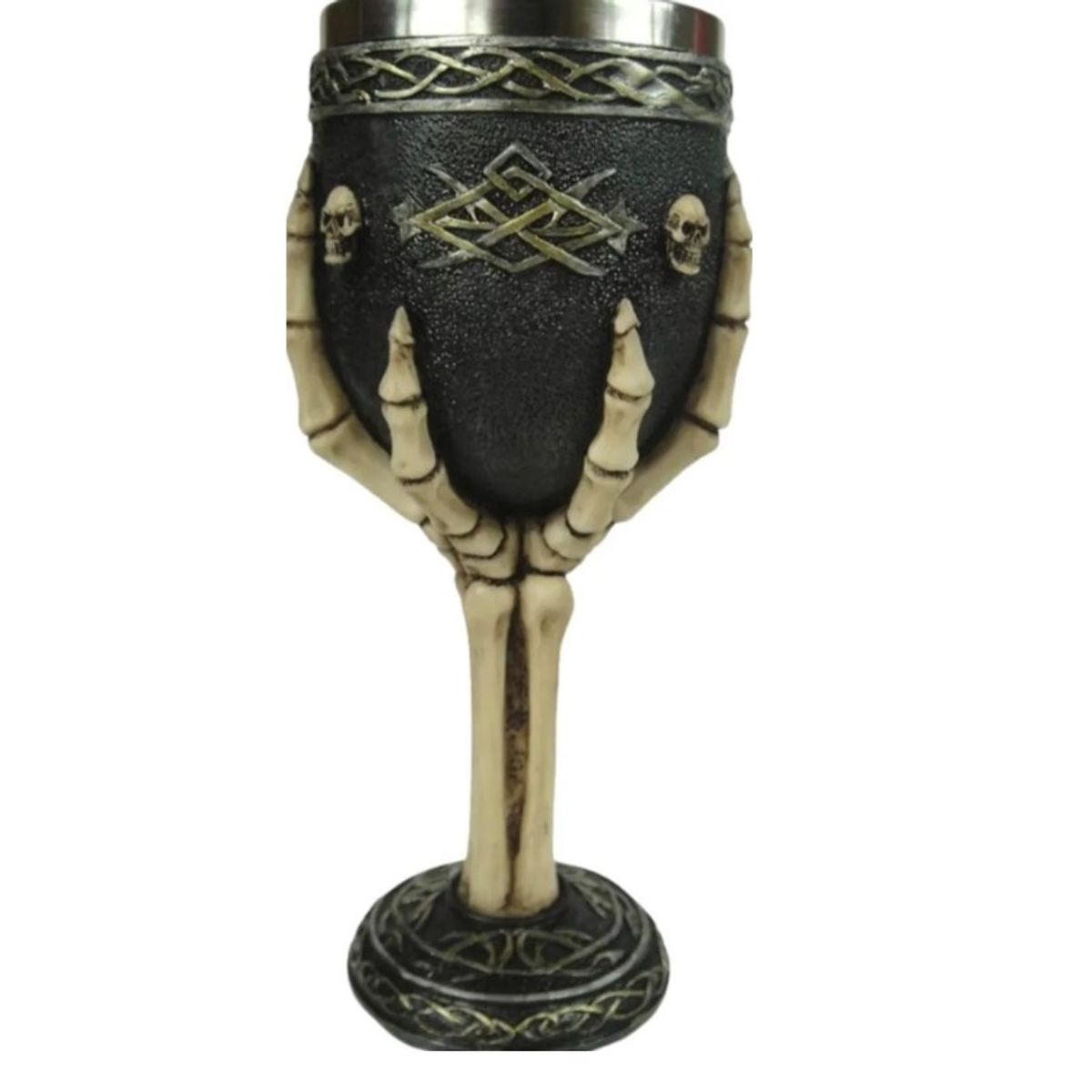 GENERICO - Copa Caliz Mano Esqueleto Calavera Medieval Acero Inoxidable