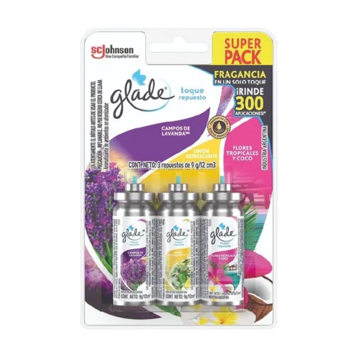 GLADE - Glade Aromatizante Super Pack Toque 03 Repuestos
