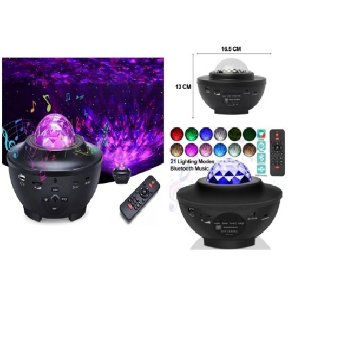 GENERICO - Proyector De Galaxia Estrellas Led Y Sonido Bluetooth