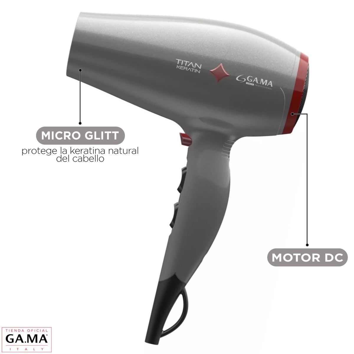 GAMA - Secador Diamond Titan Keratin Gama Micro Glitt