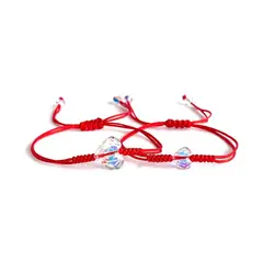 RE FRAN - Pulsera roja mamá e hija corazón cristal