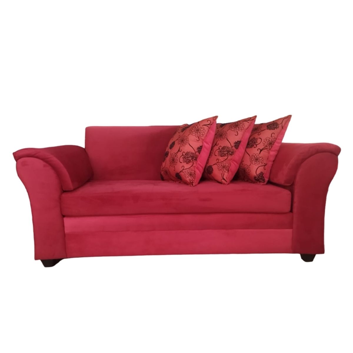 MUEBLERIA LATINA - SOFA FELPA 3 CUERPOS MUSTANG ROJO