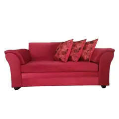 MUEBLERIA LATINA - SOFA FELPA 3 CUERPOS MUSTANG ROJO