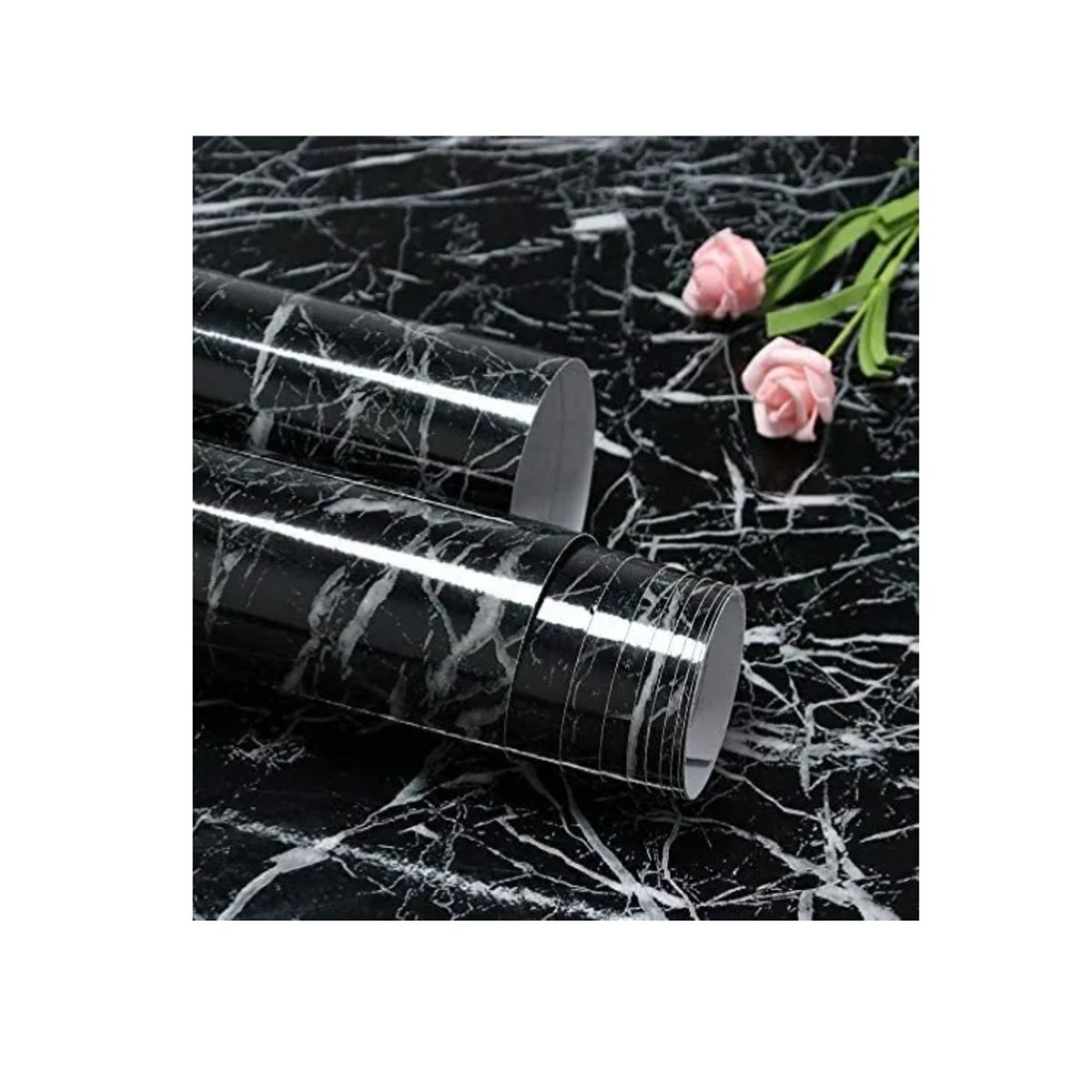 GENERICO - Papel Mural Autoadhesivo Rollo 10mt X 60cm Marmol Negro