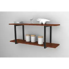 BRASFORMA - Repisa tipo Industrial 2 Tablas 90x20 cm CAFE 20kg