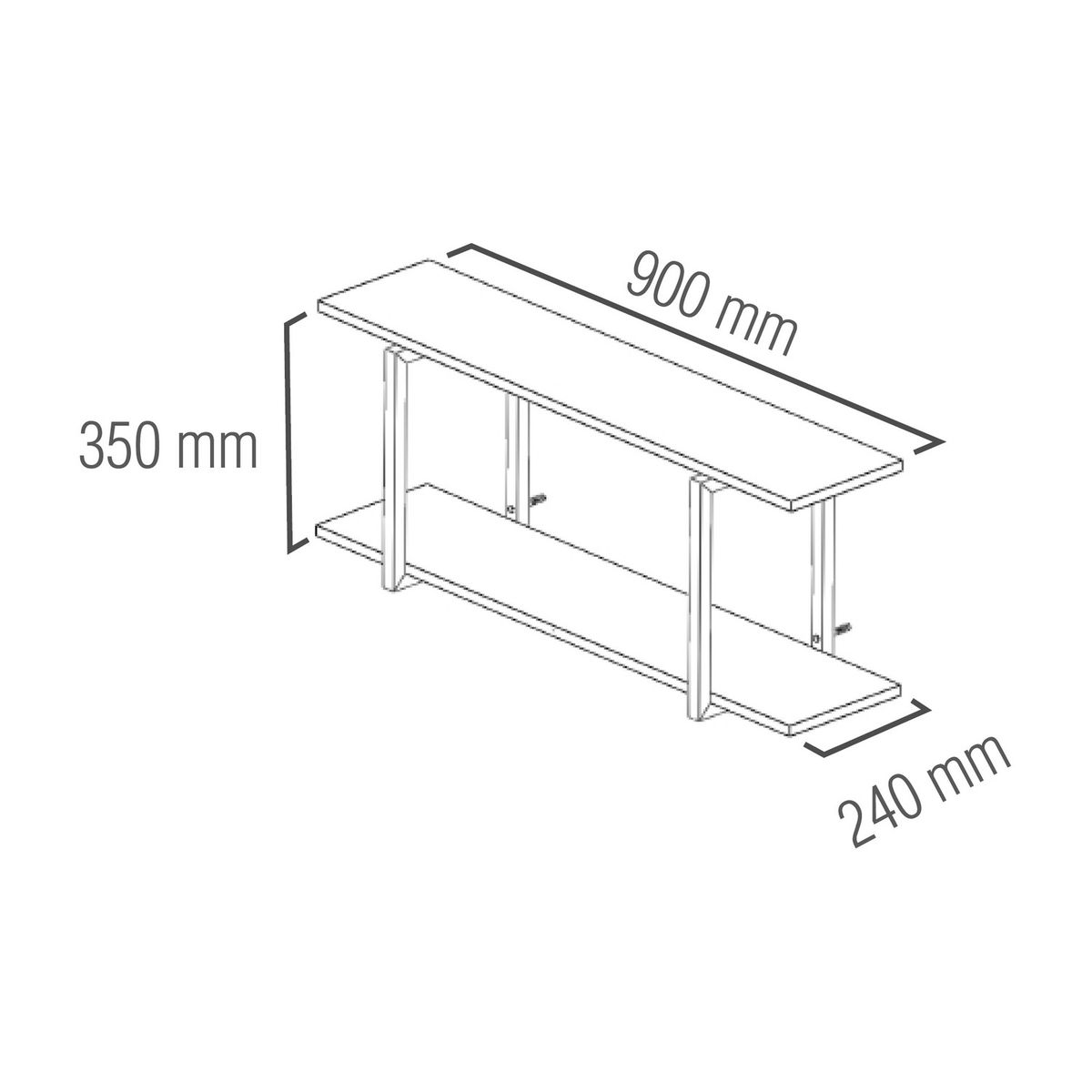 BRASFORMA - REPISA FLOTANTE INDUSTRIAL 2 TABLAS 90x35x24cm NEGRO