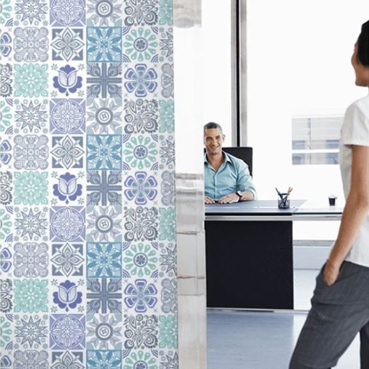 DEKOFIX - Azulejos autoadhesivos transparentes Aqua