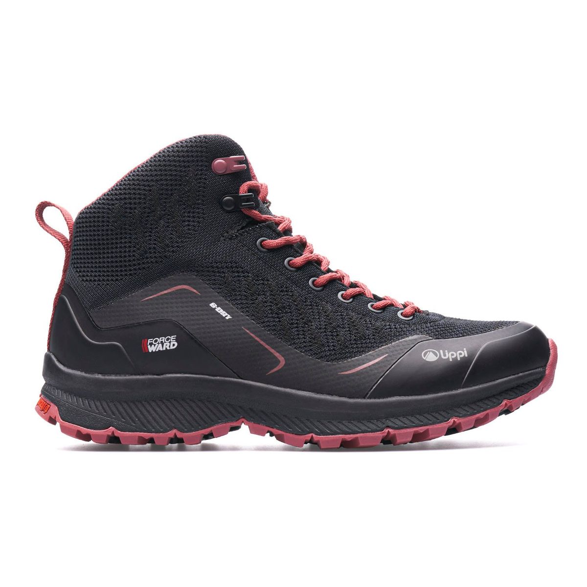 LIPPI - Botín Mujer Light Rock Mid II Negro Rosa Lippi