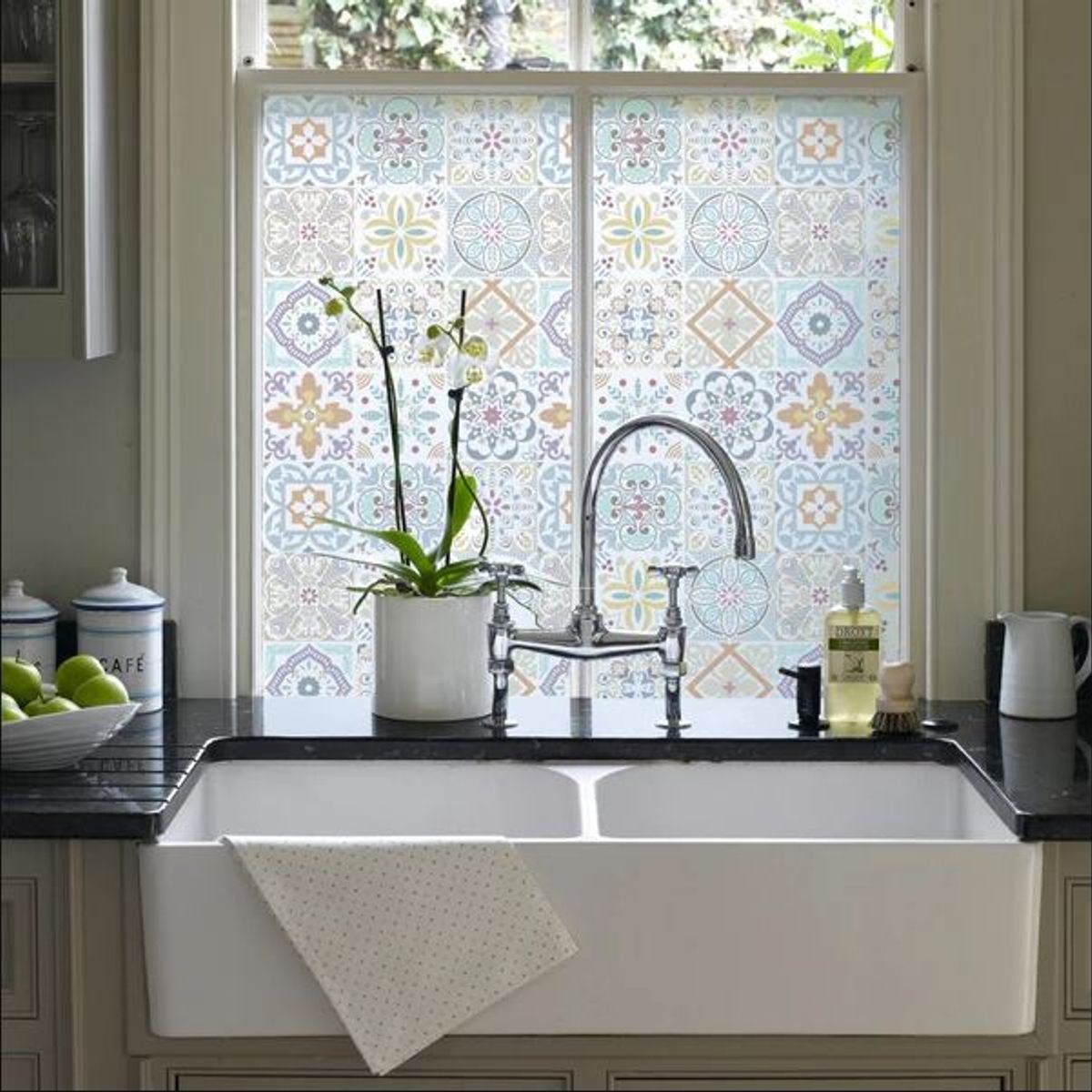 DEKOFIX - Azulejos autoadhesivos transparente Mint